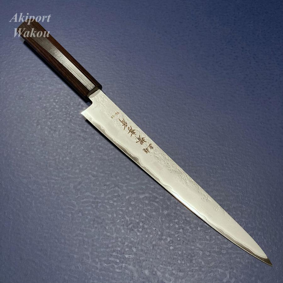 堺孝行 筋引 包丁 和筋引 240mm V金10号 VG10 梨地仕上げ 黒檀柄 日本