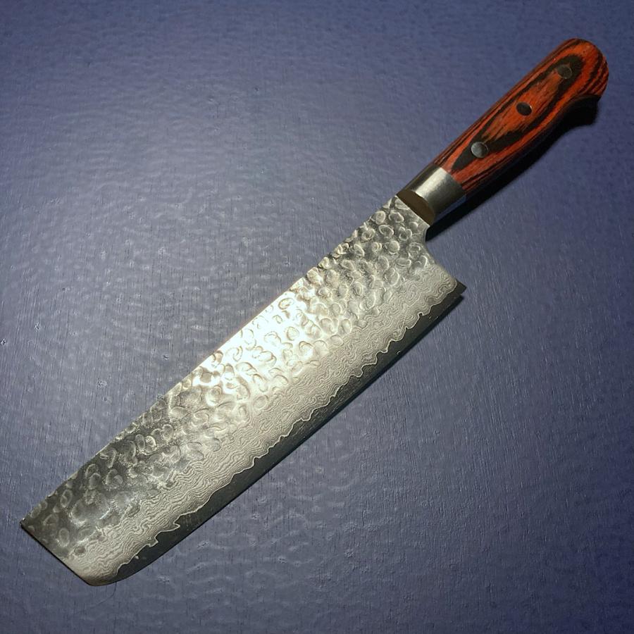 堺孝行 菜切包丁 160mm 33層槌目ダマスカス ミルフィーユ包丁 V金10号