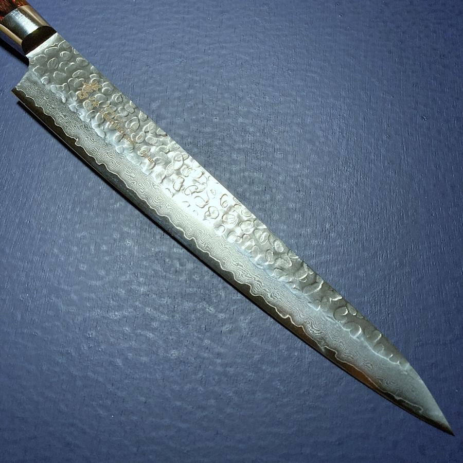 堺孝行 堺孝行 筋引 包丁 240mm 33層槌目ダマスカス 堺孝行 堺孝行 筋引 包丁 240mm 33層槌目ダマスカス