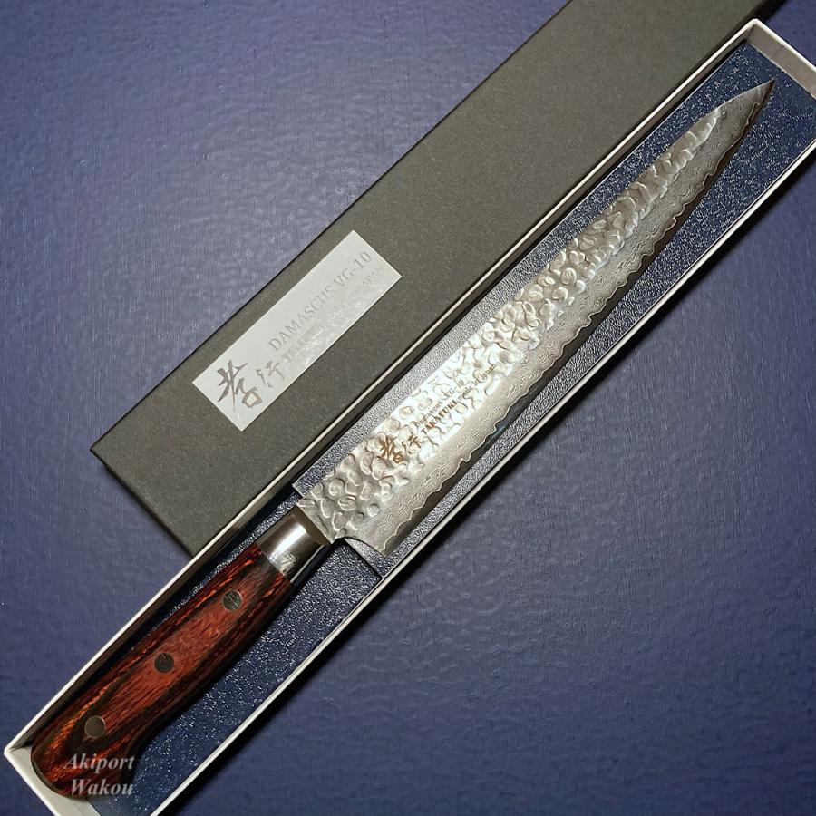 堺孝行 堺孝行 筋引 包丁 240mm 33層槌目ダマスカス 堺孝行 堺孝行 筋引 包丁 240mm 33層槌目ダマスカス
