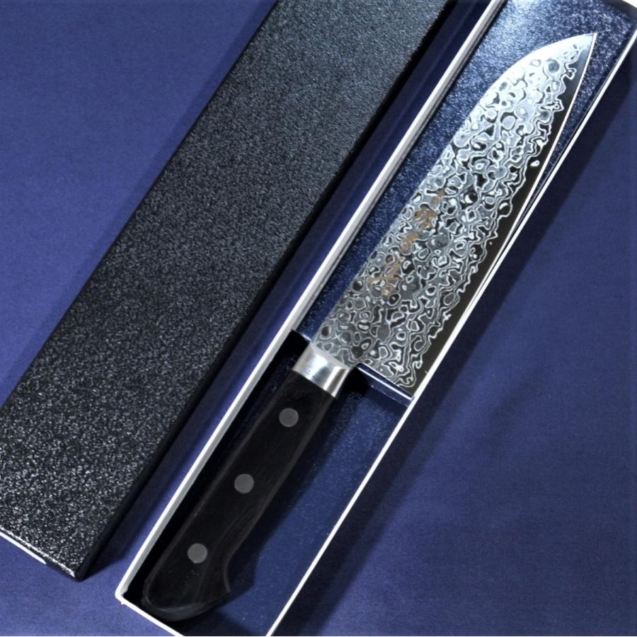堺孝行 三徳包丁 170mm 45層 ダマスカス ミラー 超硬ステンレス