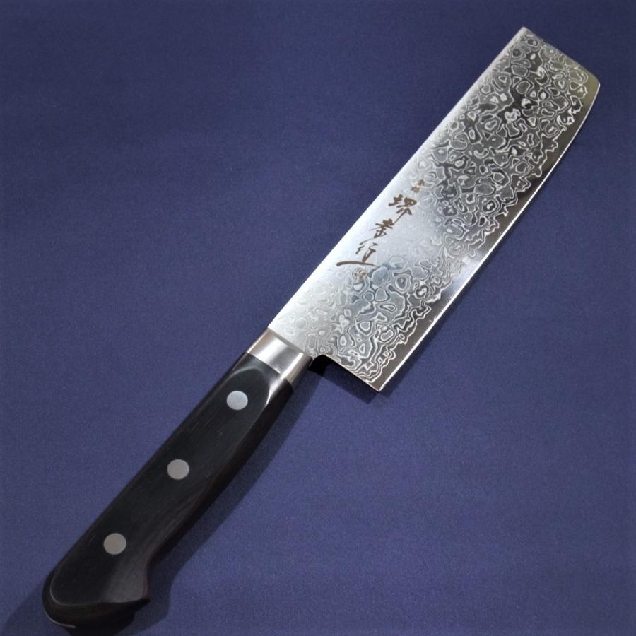 堺孝行 菜切 薄刃包丁 160ｍｍ 45層 ダマスカス ミラー 超硬ステンレス AUS10 日本製 青木刃物製作所