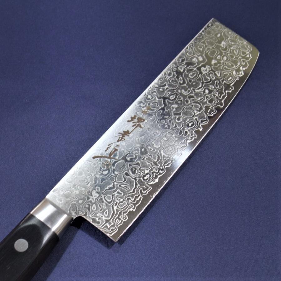 堺孝行 菜切 薄刃包丁 160ｍｍ 45層 ダマスカス ミラー 超硬ステンレス AUS10 日本製 青木刃物製作所の画像