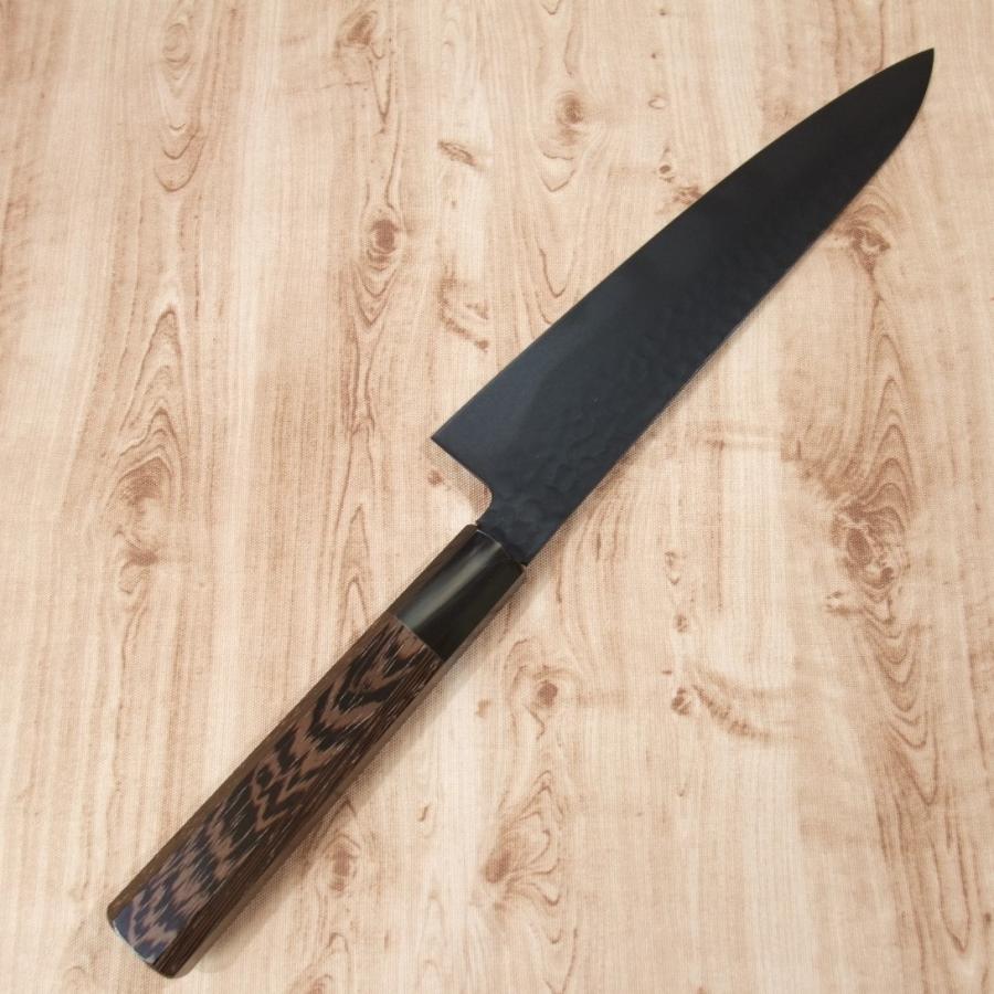 堺孝行 牛刀 包丁 和牛刀 210mm 黒影 V金10号 槌目 フッ素加工 錆び