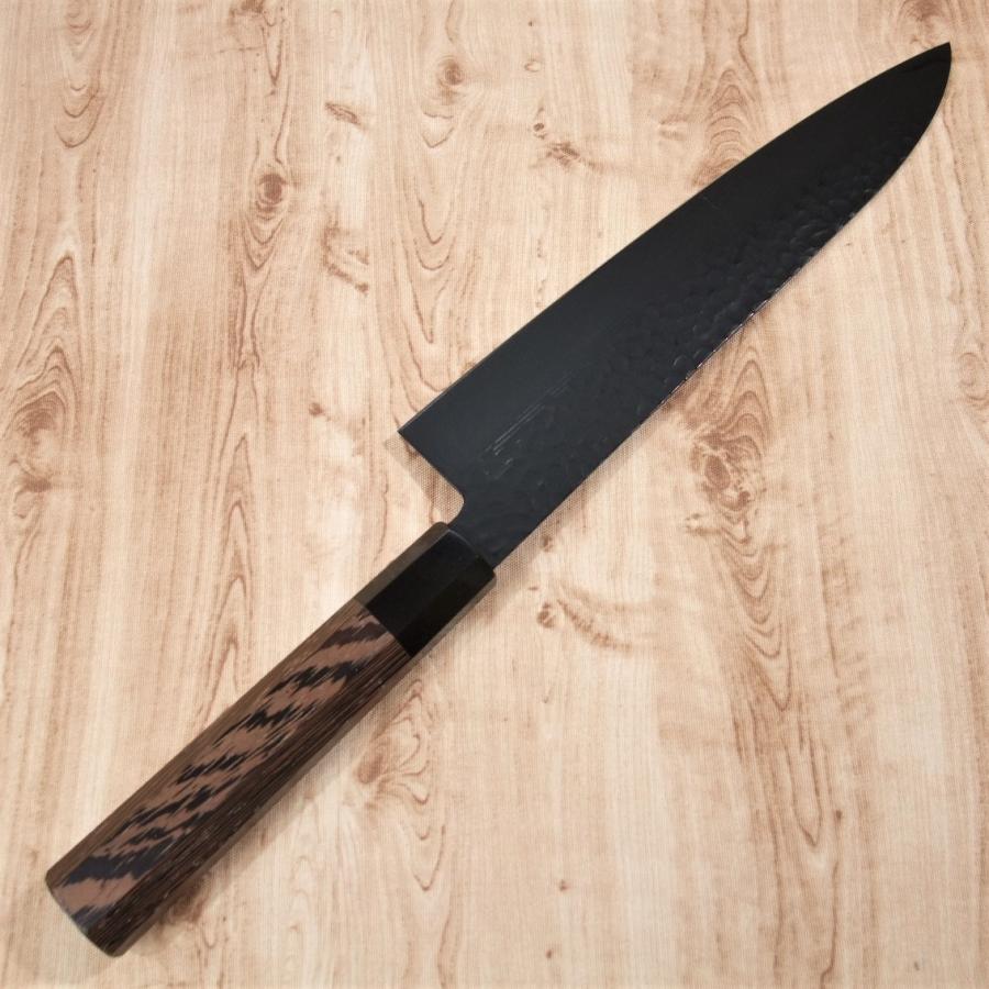 堺孝行 牛刀 包丁 和牛刀 240mm 黒影 V金10号 槌目 フッ素加工 錆び