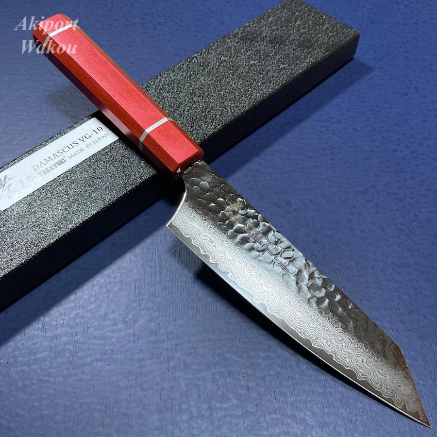 堺孝行 33層ダマスカス鋼 剣型三徳160㎜ 堺孝行 33層槌