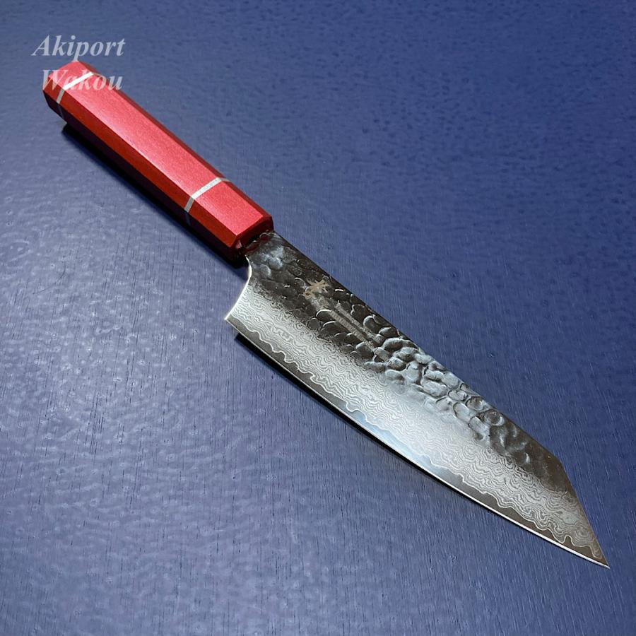 刺身包丁VG10　73層ダマスカス鋼　先丸　筋引き　両刃　柳　刺身　包丁　赤柄 堺孝行 剣型三徳 万能包丁 160mm 皇赤柄 樫漆柄 VG10 V金10号 33層槌目