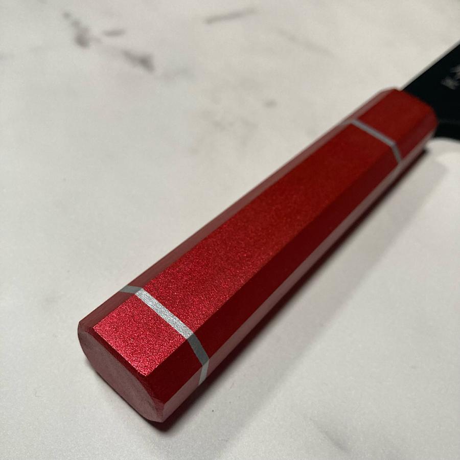 堺孝行 黒影 剣型三徳 包丁 和三徳 160mm 皇赤柄 樫漆柄 VG10 V金10号