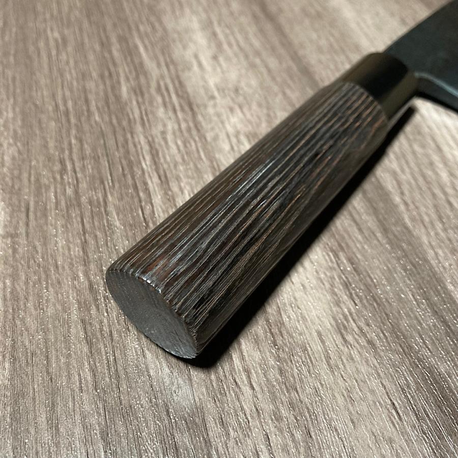 深水刃物 出刃包丁 150mm 15cm 黒打仕上げ 白紙一号 白一鋼 両刃 薩摩