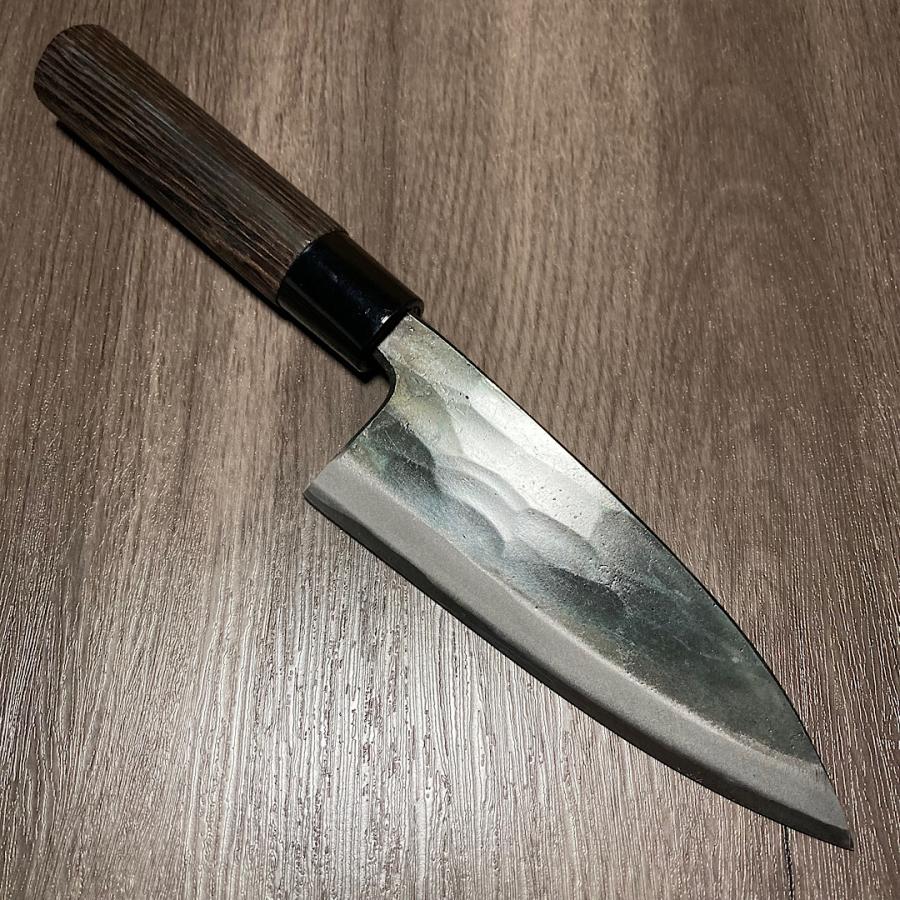 深水刃物 出刃包丁 150mm 15cm 黒打仕上げ 白紙一号 白一鋼 両刃 薩摩