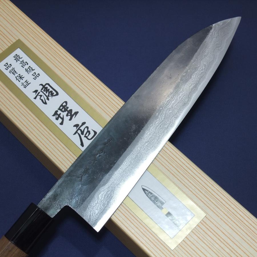 牛刀 包丁 青鋼2号 31層ダマスカス 黒打ち仕上げ 210ｍｍ どんなに研いでも残る芯材青紙 一生物の包丁 土佐打ち刃物 Kdbg 21 Kitchen Wakou 通販 Yahoo ショッピング