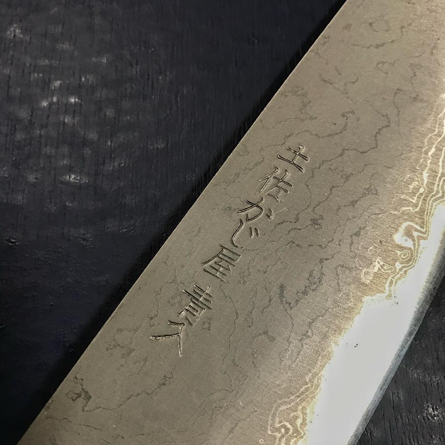 和包丁 文化包丁 切付 青ニ鋼 青紙二号 ダマスカス 磨き仕上げ 165mm