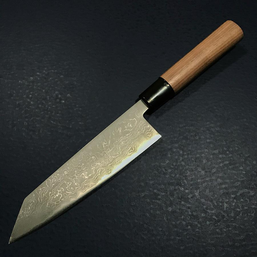 包丁 菜切包丁 ダマスカス 安来鋼青紙2号 165mm ワイン丸柄 包丁 菜切