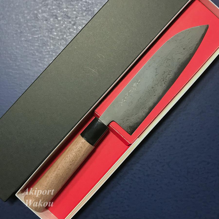 包丁 三徳包丁 青二鋼 紫檀八角柄 165mm 56 包丁 三徳包丁 青二
