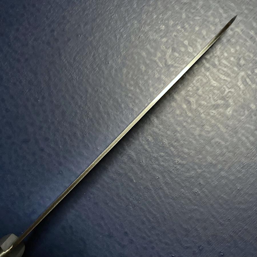 訓平作 三徳 包丁 170mm 刻流 槌目ダマスカス V金10号 紺柄 ギフト