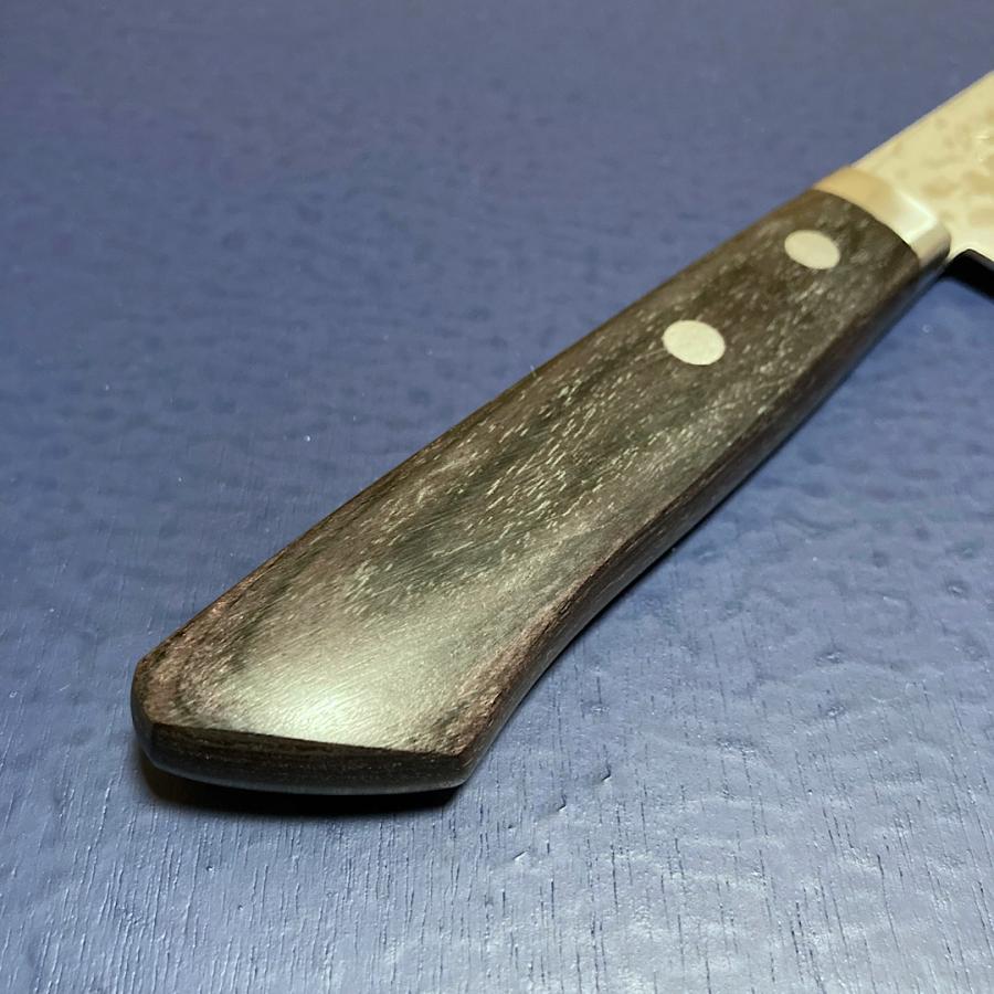 訓平作 牛刀 包丁 180mm 彩流 積層ダマスカス V金10号 黒合板柄 越前