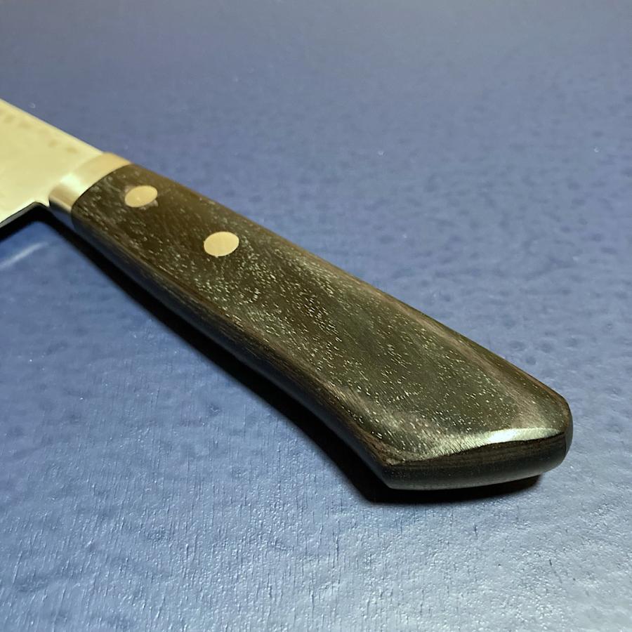 訓平作 牛刀 包丁 180mm 彩流 積層ダマスカス V金10号 黒合板柄 越前