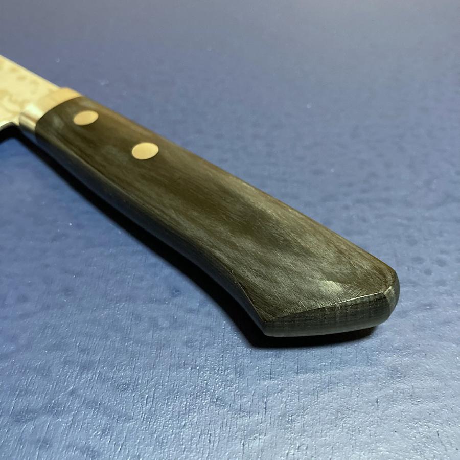 訓平作 三徳 包丁 170mm 彩流 積層ダマスカス V金10号 黒柄 よく切れる