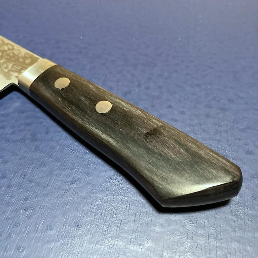 訓平作　小三徳　包丁　130mm   彩流　積層ダマスカス  V金10号　黒柄　よく切れる　越前打刃物　増谷刃物 |  | 07