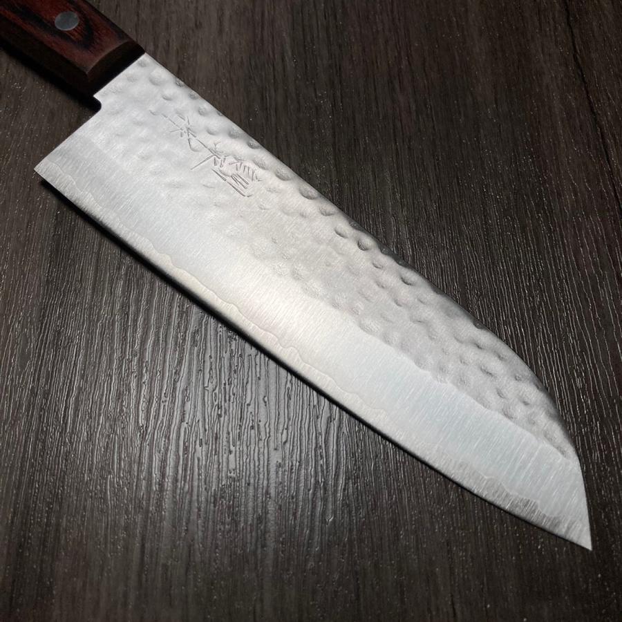 訓平作 三徳包丁 槌目仕上げ V金1号 VG1 マホガニー柄 錆びにくい よく