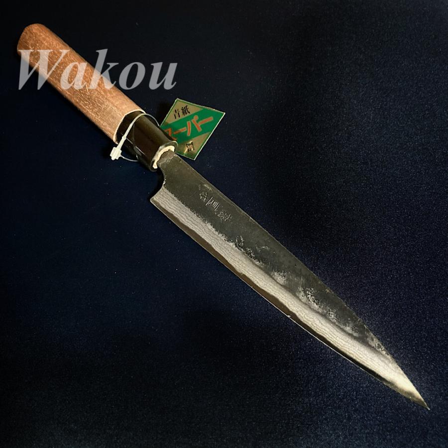 司作 忠義鍛造 ペティ 果物ナイフ 150mm 15cm 青紙スーパー ダマスカス 