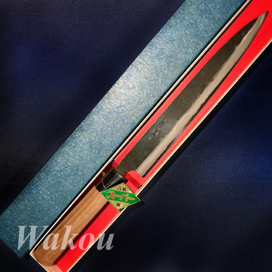 司作 忠義鍛造 柳刃 刺身包丁 240mm 24cm 両刃 青紙スーパー 司作 忠義鍛造 柳刃 刺身包丁 240mm 24cm 両刃 青紙スーパー
