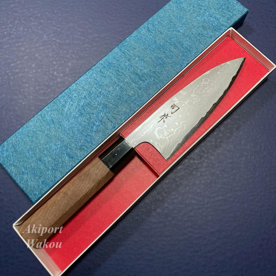 司作 忠義鍛造 舟行包丁 120mm 12cm 白紙一号 白一鋼 ダマスカス 本