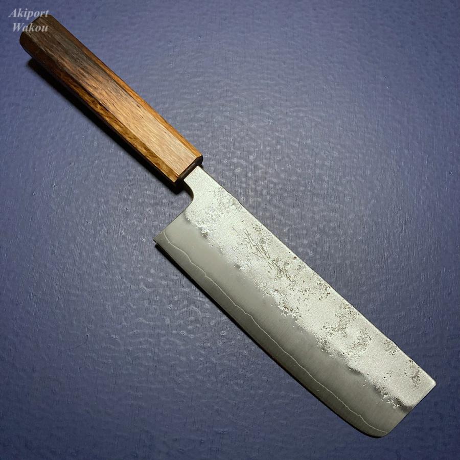 包丁 菜切包丁 165mm 義弘作 銀三鋼 銀紙三号 梨地仕上げ 樫漆柄