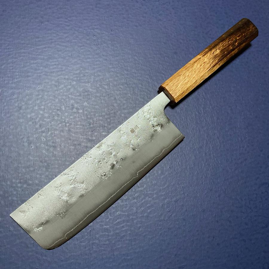 包丁 菜切包丁 165mm 義弘作 銀三鋼 銀紙三号 梨地仕上げ 樫漆柄