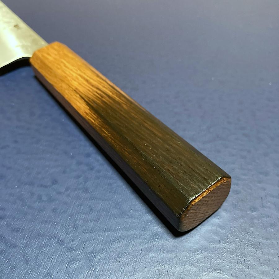 包丁 筋引 240mm 義弘作 銀三鋼 銀紙三号 梨地仕上げ 樫漆柄 山脇刃物