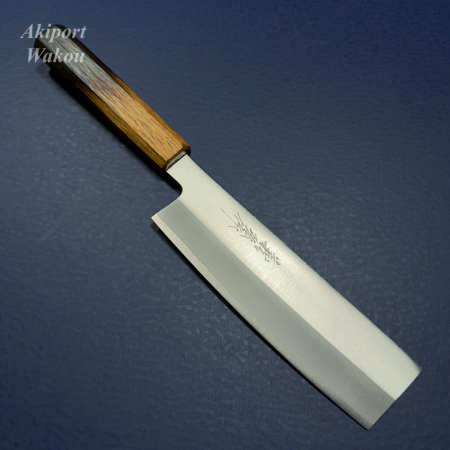 義弘作 菜切 和菜切 包丁 170mm HAP40 粉末ハイス鋼 樫漆柄 堺打ち刃物