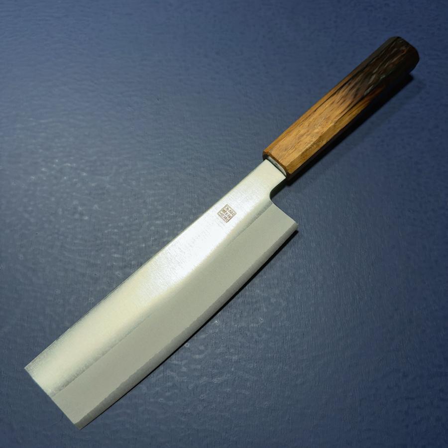 義弘作 菜切 和菜切 包丁 170mm HAP40 粉末ハイス鋼 樫漆柄 堺打ち刃物