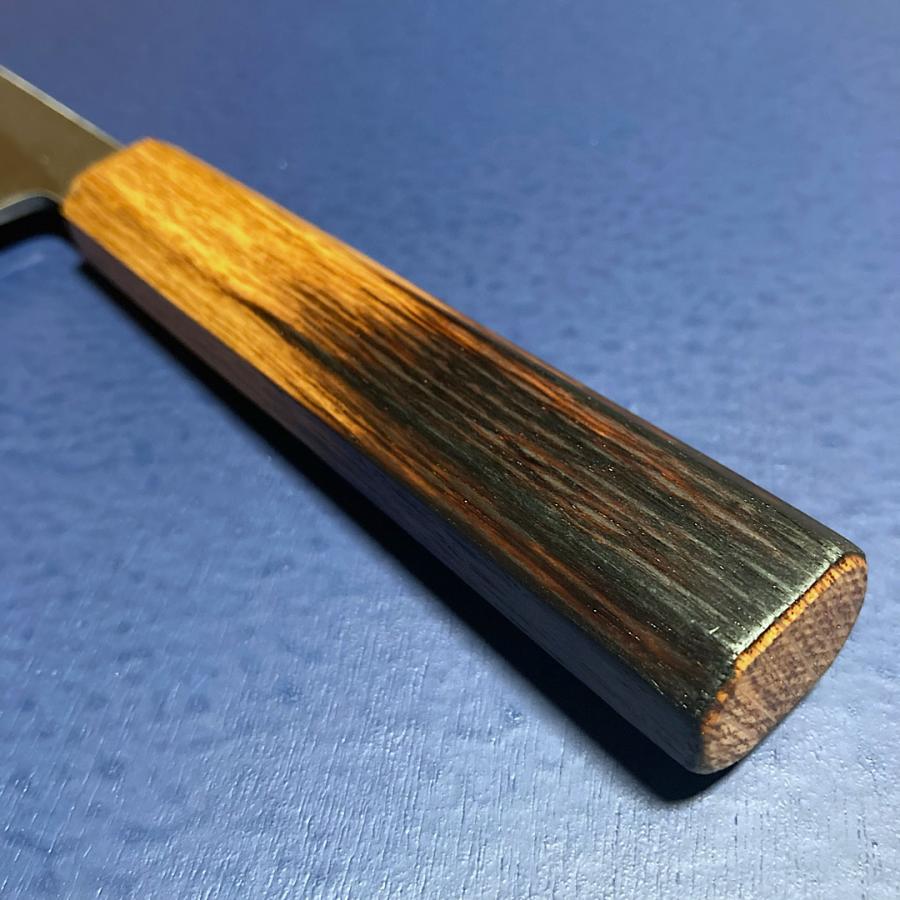 義弘作 出刃包丁 片刃 白ニ鋼 白紙二号 上作 150mm 樫八角柄 山脇刃物