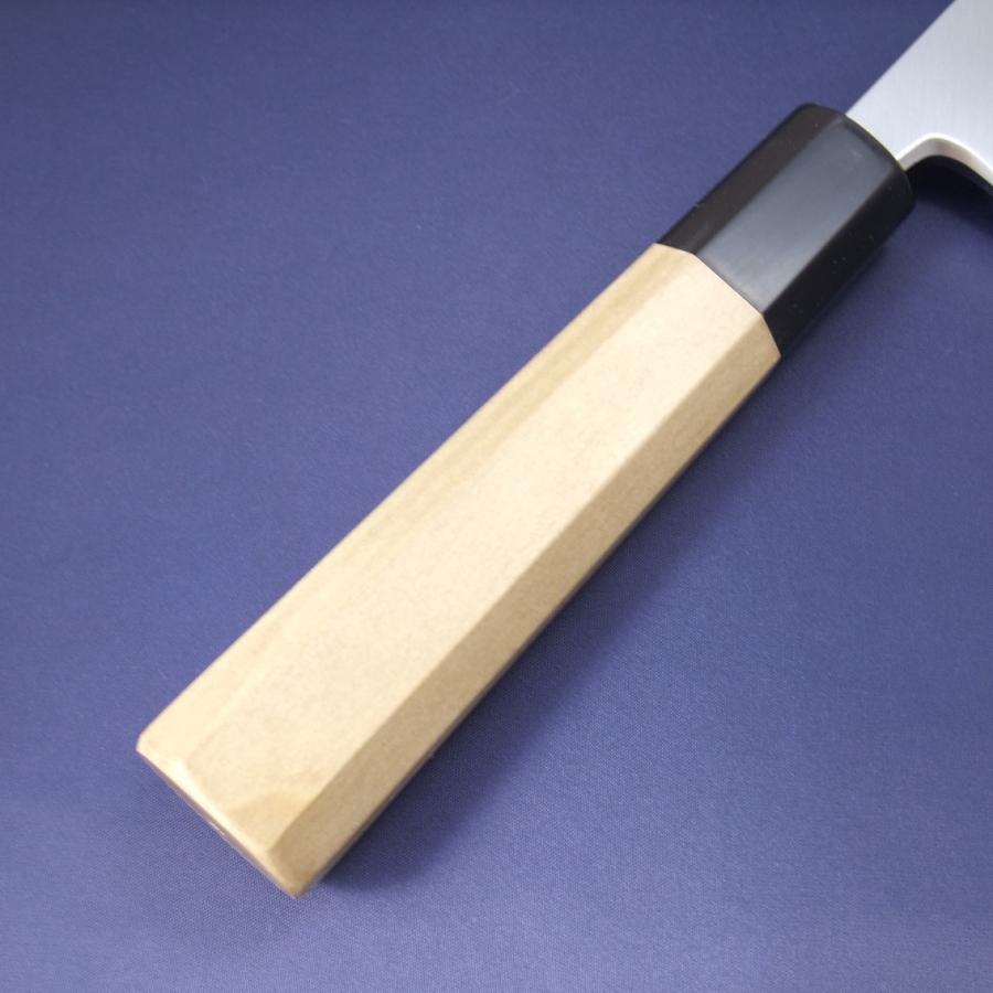 義弘作 切付出刃 包丁 白ニ鋼 上作 180mm 朴八角柄 水牛口輪柄 義弘作 切付出刃 包丁 白ニ鋼 上作 180mm 朴八角柄 水牛口輪柄