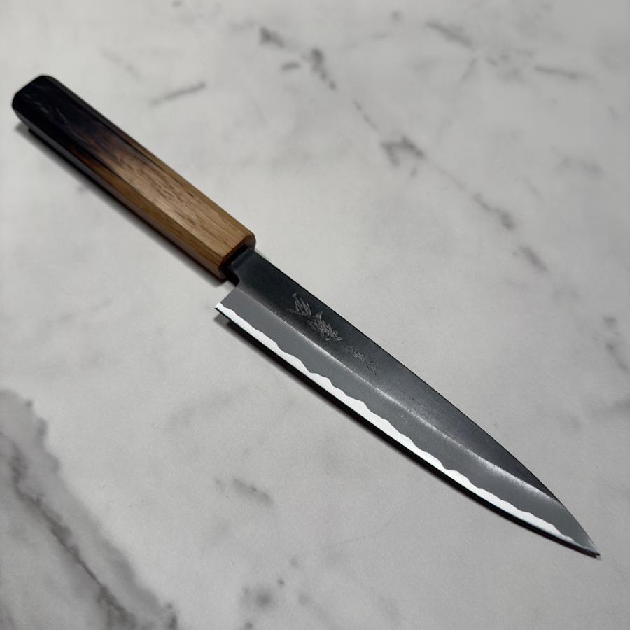 郷右馬允義弘 ペティナイフ 果物ナイフ 150mm 白紙2号 黒打ち仕上げ 樫