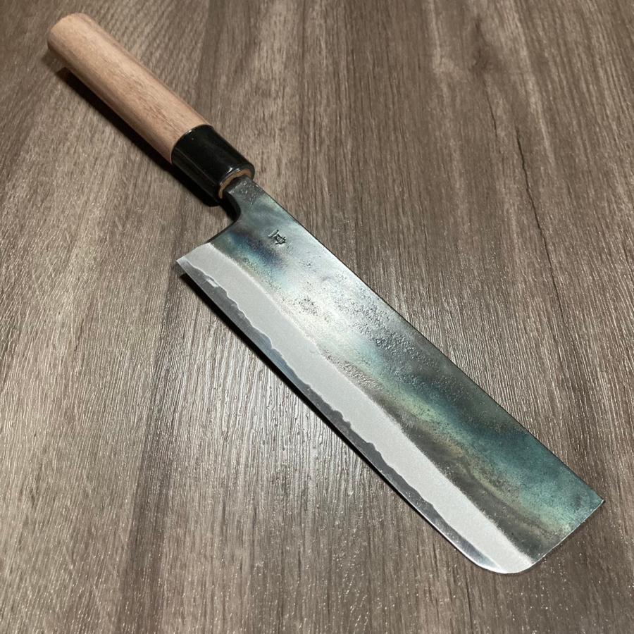 菜切り包丁 青紙 楽天市場】元兼 菜切り包丁 165mm 両刃 青紙1号 割込み 黒打ち