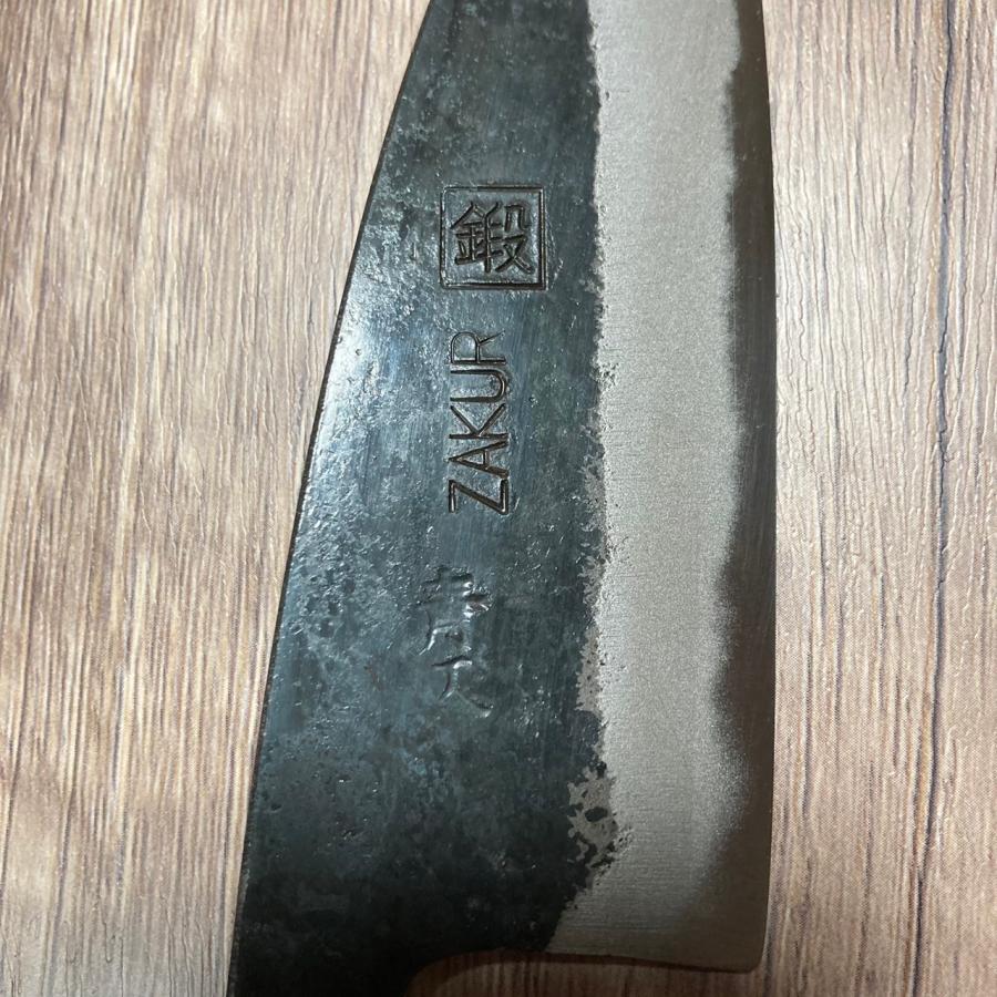 ZAKURI 小包丁 120mm 青紙ニ号 青ニ鋼 両刃 黒打仕上げ 土佐打 ZAKURI 小包丁 120mm 青紙ニ号 青ニ鋼 両刃 黒打仕上げ 土佐打