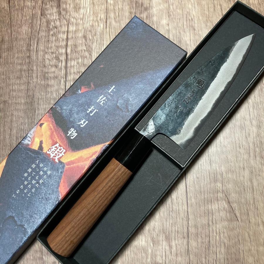ZAKURI 小包丁 120mm 青紙ニ号 青ニ鋼 両刃 黒打仕上げ 土佐打 ZAKURI 小包丁 120mm 青紙ニ号 青ニ鋼 両刃 黒打仕上げ 土佐打