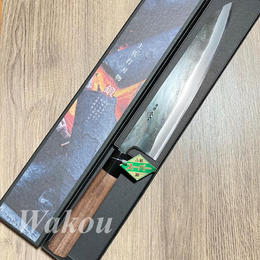 ZAKURI 牛刀 包丁 210mm 21cm 青紙スーパー 両刃 胡桃柄 黒打 ZAKURI 牛刀 包丁 210mm 21cm 青紙スーパー 両刃 胡桃柄 黒打