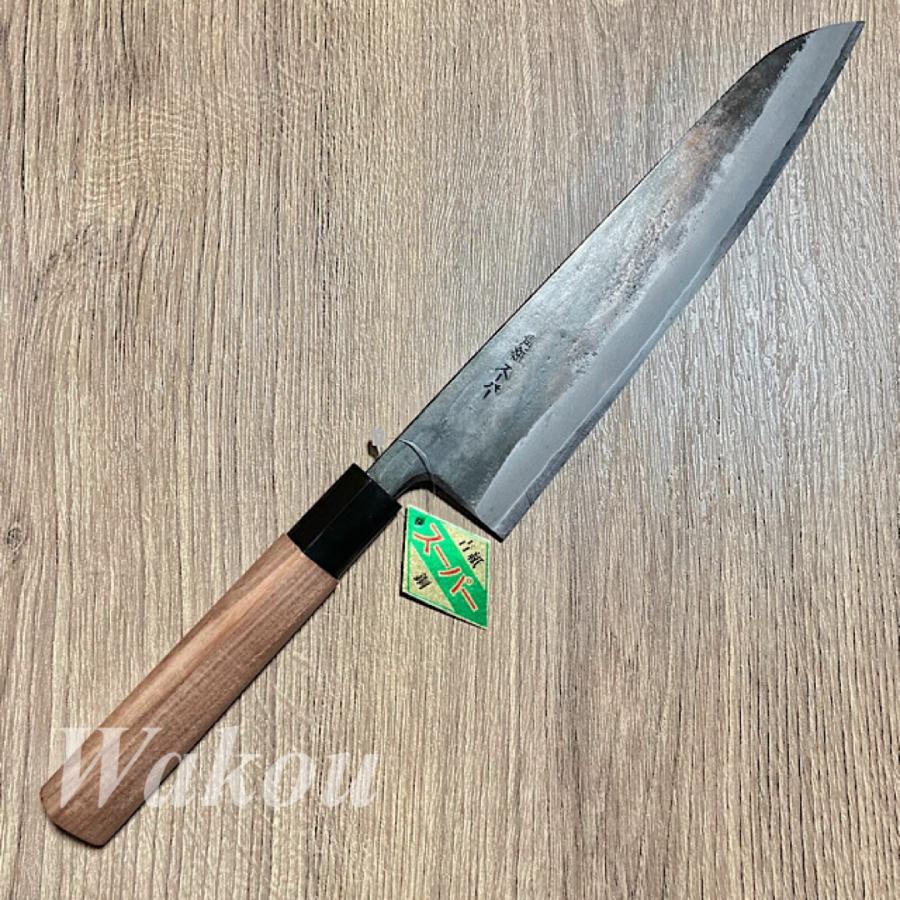 ZAKURI 牛刀 包丁 210mm 21cm 青紙スーパー 両刃 胡桃柄 黒打 ZAKURI 牛刀 包丁 210mm 21cm 青紙スーパー 両刃 胡桃柄 黒打