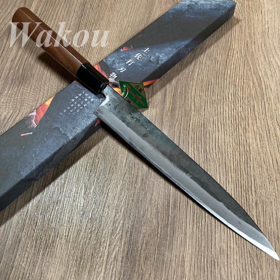 ZAKURI 柳刃 刺身包丁 210mm 21cm 青紙スーパー 両刃 胡桃柄 黒 ZAKURI 柳刃 刺身包丁 210mm 21cm 青紙スーパー 両刃 胡桃柄 黒