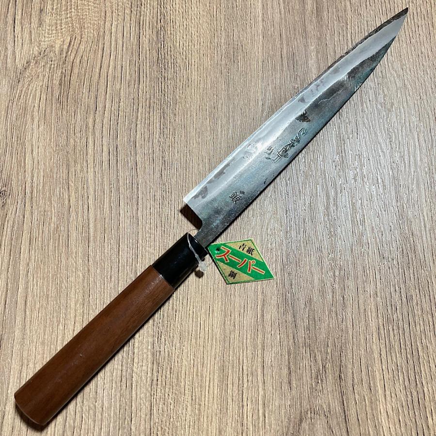 ZAKURI 柳刃 刺身包丁 210mm 21cm 青紙スーパー 両刃 胡桃柄 黒 ZAKURI 柳刃 刺身包丁 210mm 21cm 青紙スーパー 両刃 胡桃柄 黒