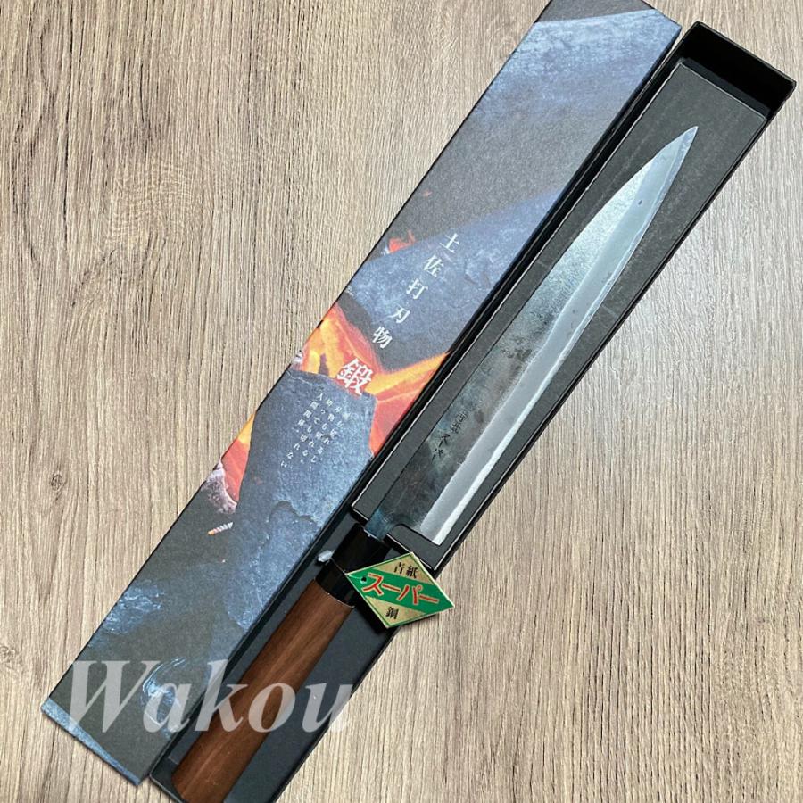 ZAKURI 柳刃 刺身包丁 210mm 21cm 青紙スーパー 両刃 胡桃柄 黒 ZAKURI 柳刃 刺身包丁 210mm 21cm 青紙スーパー 両刃 胡桃柄 黒