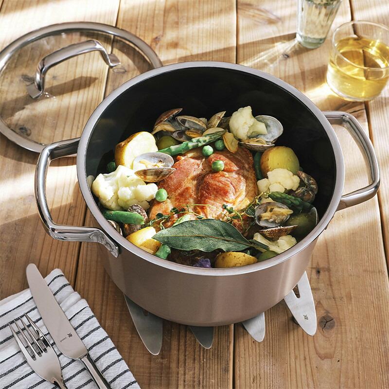 [選べる２大購入特典付] フュージョンテック ミネラル鍋 ハイキャセロール20cm レシピブック付 WMF ヴェーエムエフ | WMF | 09