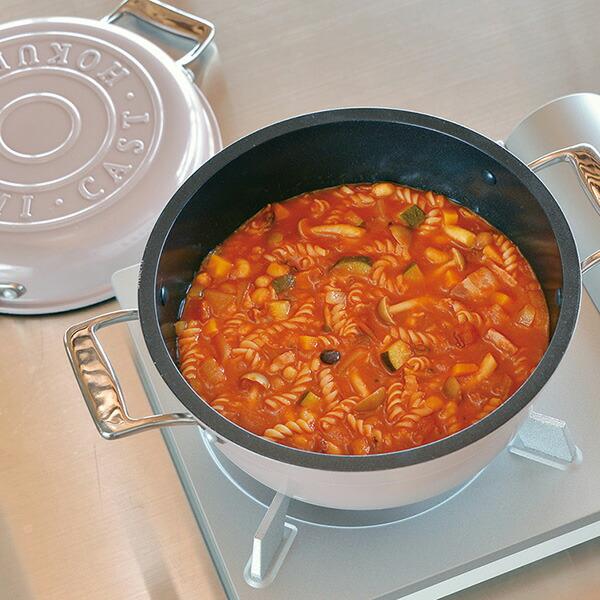 日本製 HAMON アルミ鋳造琺瑯鍋 ガス火用 青墨 A-2032　はもん　北陸アルミニウム | 北陸アルミニウム | 05