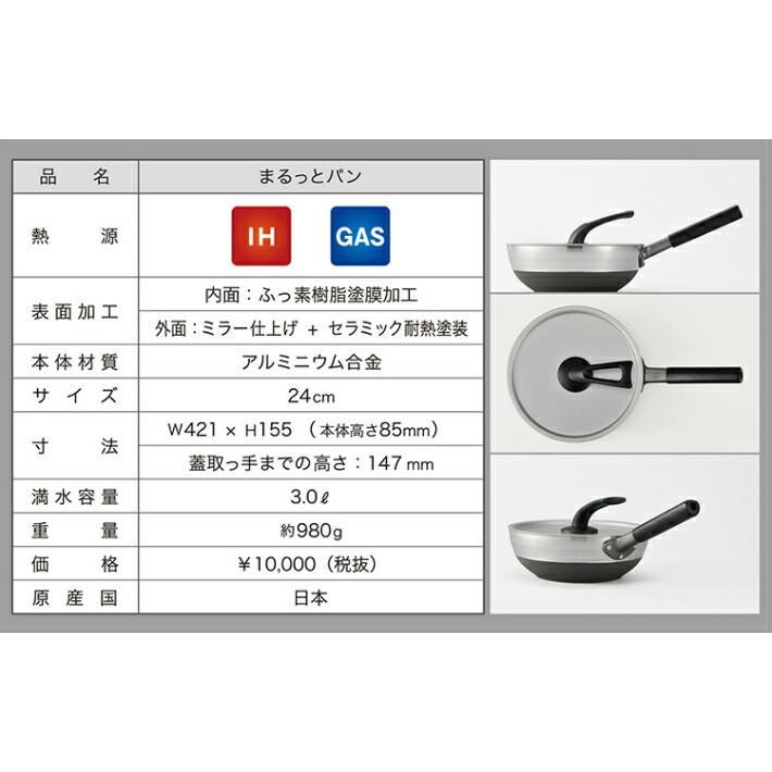 まるっとパン　24cm　 IH対応 　専用アルミ蓋付　北陸アルミニウム　フライパン　A-2461 | 北陸アルミニウム | 11