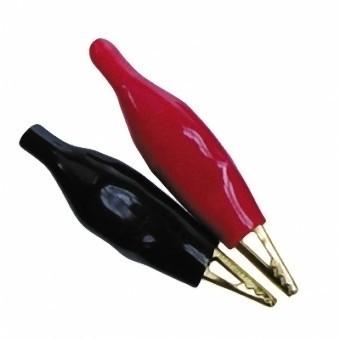 送料無料  イーグル模型 アリゲータークリップS(2.8cm)・ゴールド(赤黒1ペア) 品番2611 | 