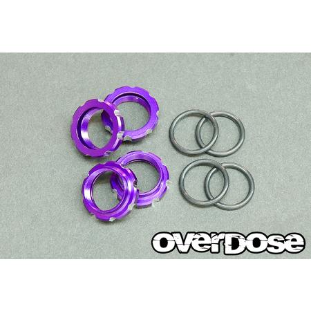 overDose ラジコンパーツ　一部新品　ショック 送料無料 OVERDOSE ショックアジャストナット(パープル/4ケ) 品番