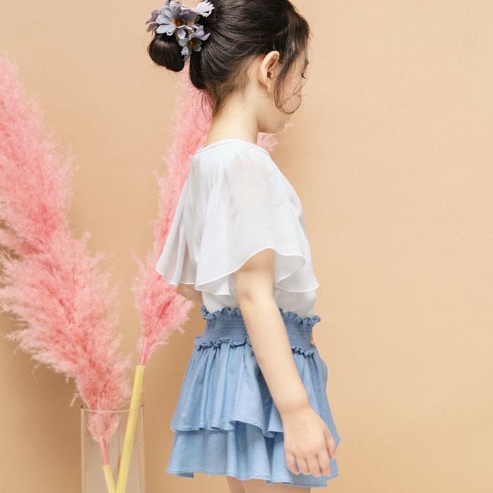 キッズ スカート フリルデニムスカッツ 1分丈 ジュニア 女の子 子供服 Cookiesk 子供服kitohouse 通販 Yahoo ショッピング