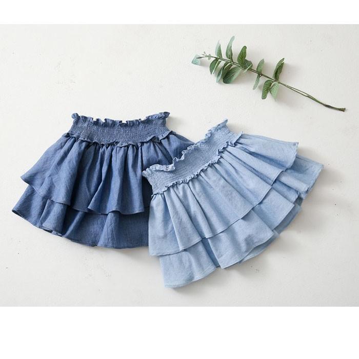 キッズ スカート フリルデニムスカッツ 1分丈 ジュニア 女の子 子供服 Cookiesk 子供服kitohouse 通販 Yahoo ショッピング